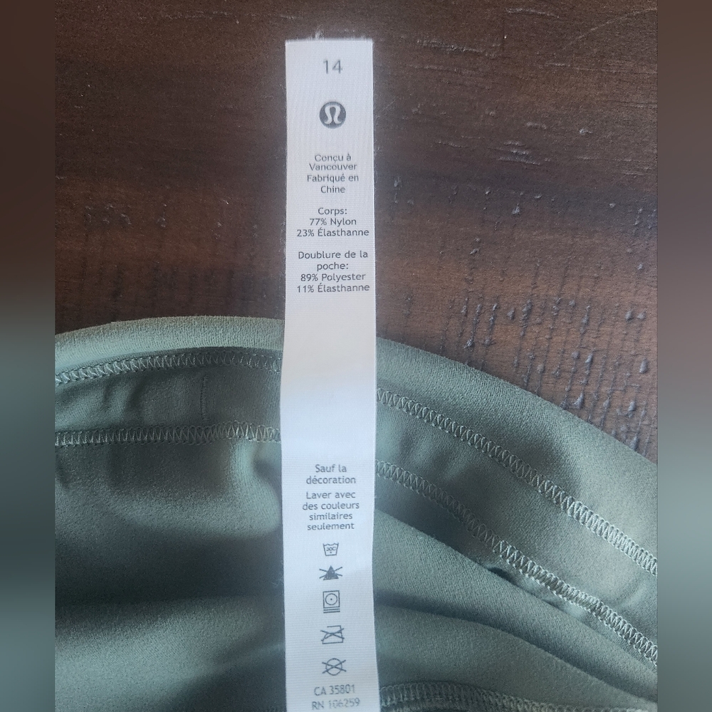 Lululemon Green High-waisted Leggings Sz 14 - Picture 5 of 9